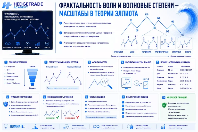 Фрактальность волн и волновые степени