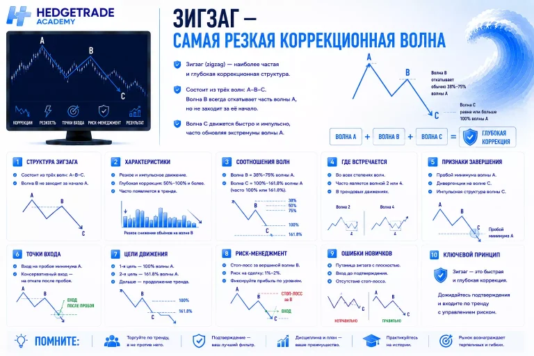 Зигзаг — самая резкая коррекционная волна